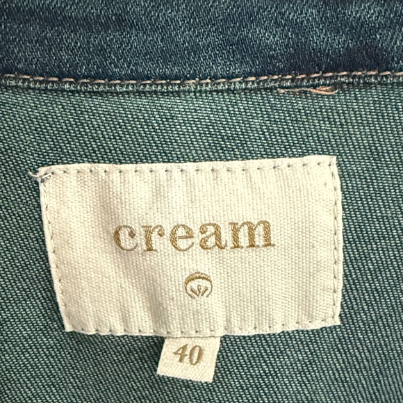 Denim Shirtdress by CREAM (Denmark) Dark Blue stretch Metal buttons knee length - Picture 2 of 12